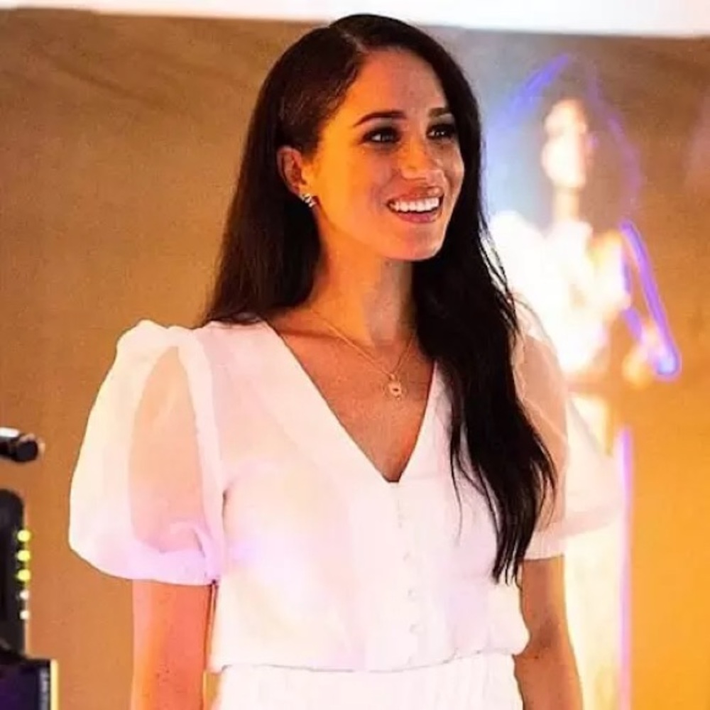 Topshop Elegant Sheer Sleeve Blouse - Cream (Viral Megan Markle Style)